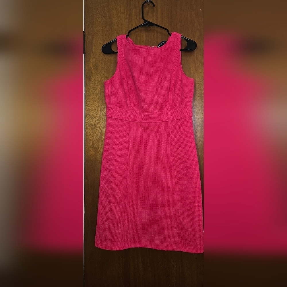 Hot Pink Waffle Knit Full Zip Sz 10 Sheath Dress NWOT